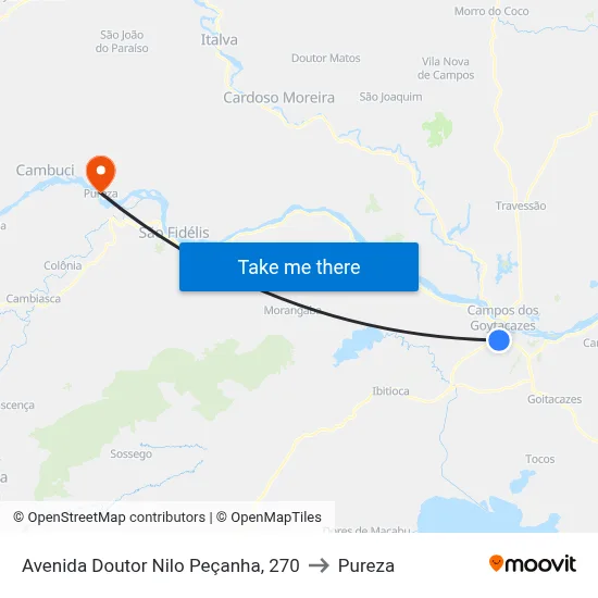 Avenida Doutor Nilo Peçanha, 270 to Pureza map