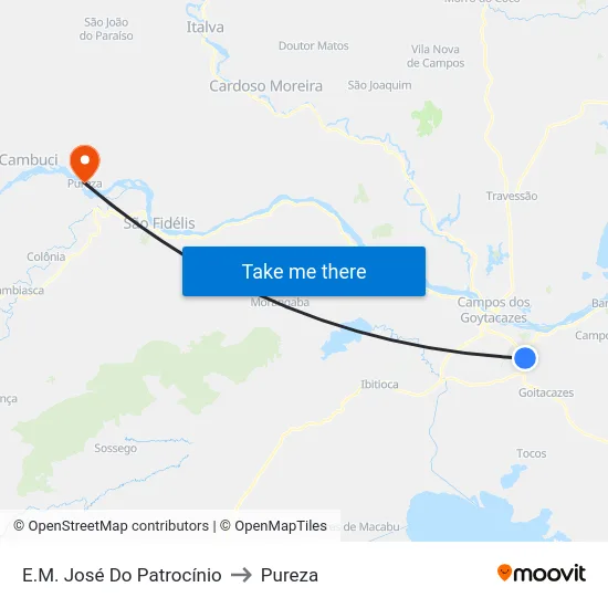 E.M. José Do Patrocínio to Pureza map