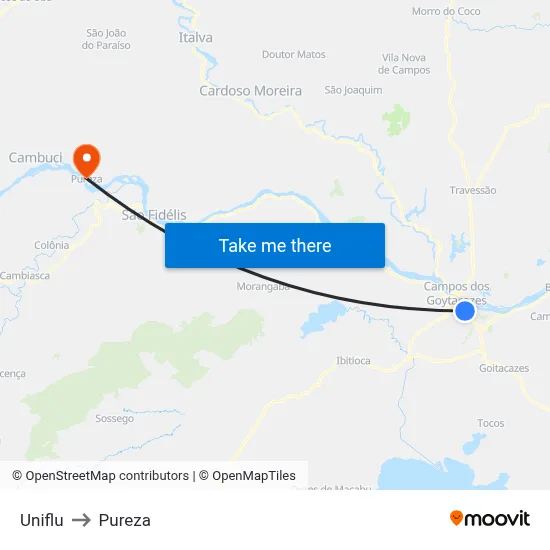 Uniflu to Pureza map