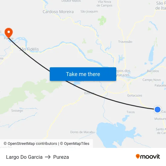 Largo Do Garcia to Pureza map