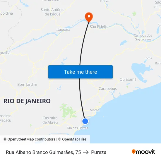 Rua Albano Branco Guimarães, 75 to Pureza map