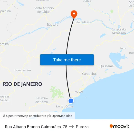 Rua Albano Branco Guimarães, 75 to Pureza map