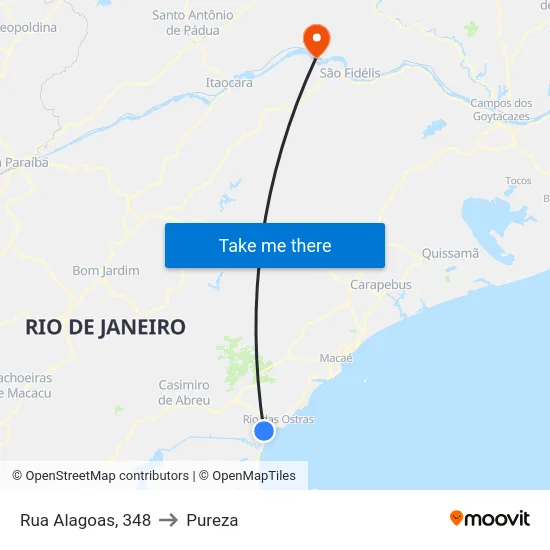 Rua Alagoas, 348 to Pureza map