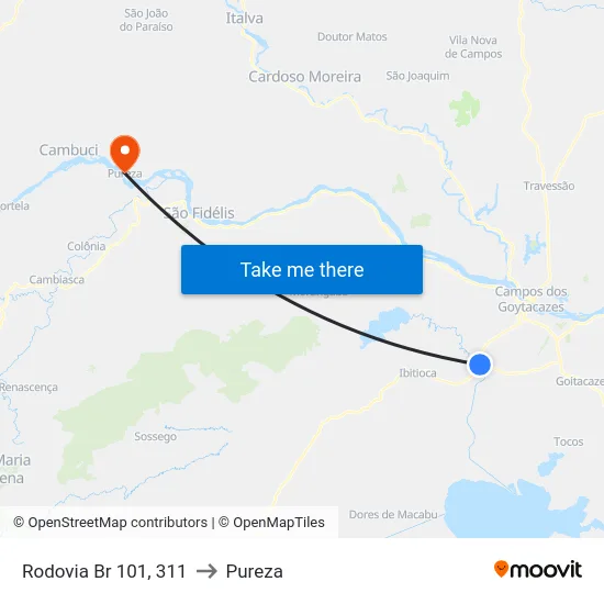 Rodovia Br 101, 311 to Pureza map