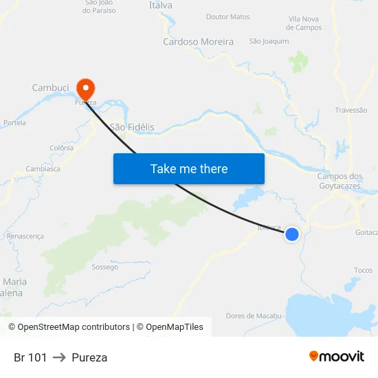 Br 101 to Pureza map