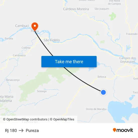 Rj 180 to Pureza map