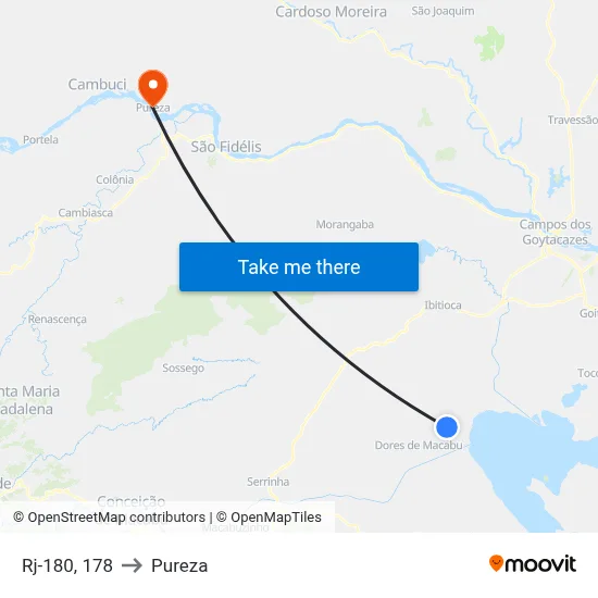 Rj-180, 178 to Pureza map