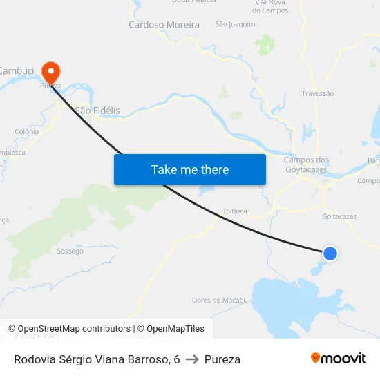 Rodovia Sérgio Viana Barroso, 6 to Pureza map