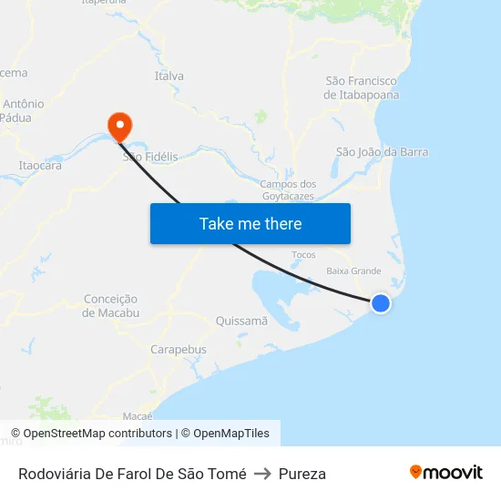 Rodoviária De Farol De São Tomé to Pureza map