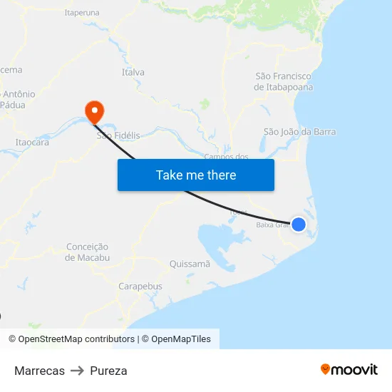 Marrecas to Pureza map