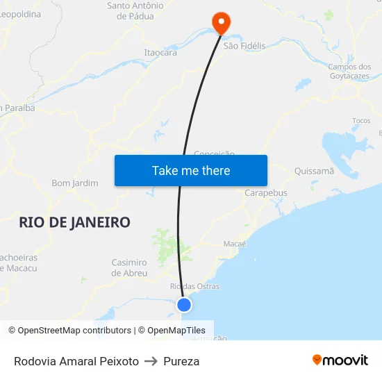 Rodovia Amaral Peixoto to Pureza map