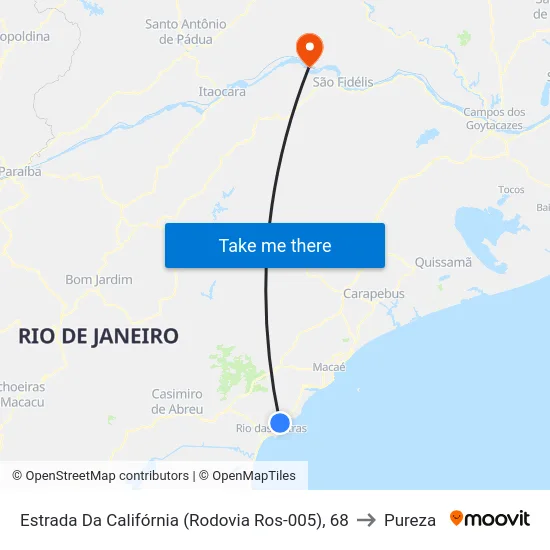 Estrada Da Califórnia (Rodovia Ros-005), 68 to Pureza map