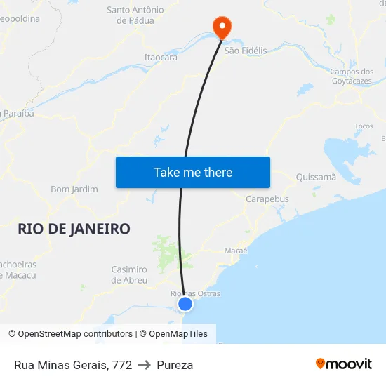 Rua Minas Gerais, 772 to Pureza map