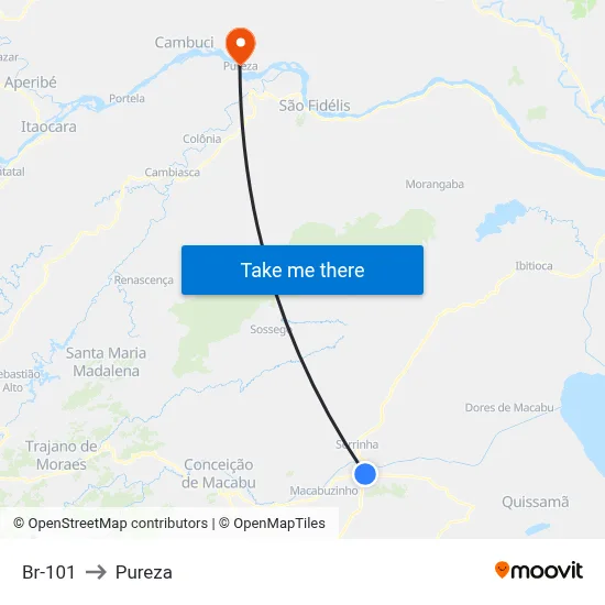 Br-101 to Pureza map