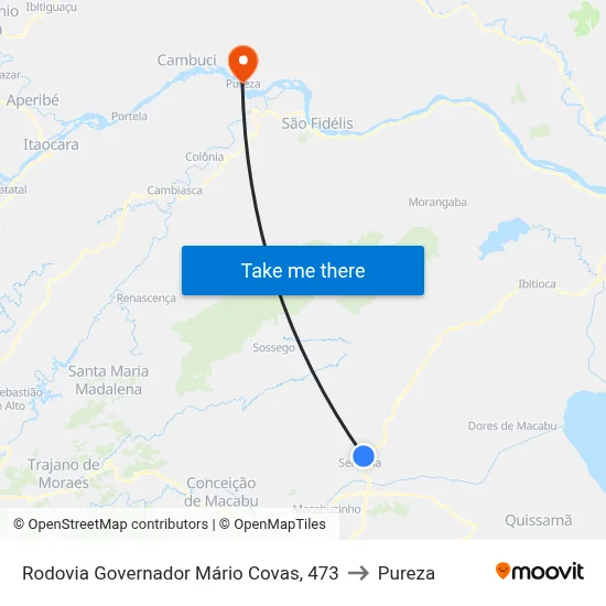 Rodovia Governador Mário Covas, 473 to Pureza map