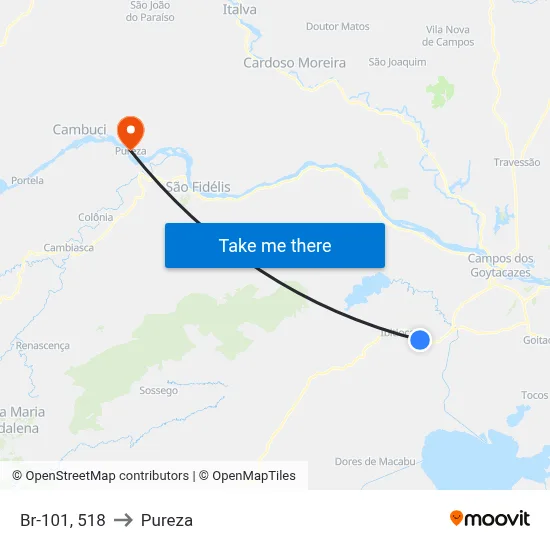 Br-101, 518 to Pureza map