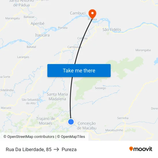Rua Da Liberdade, 85 to Pureza map