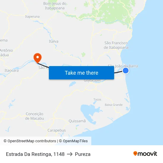 Estrada Da Restinga, 1148 to Pureza map