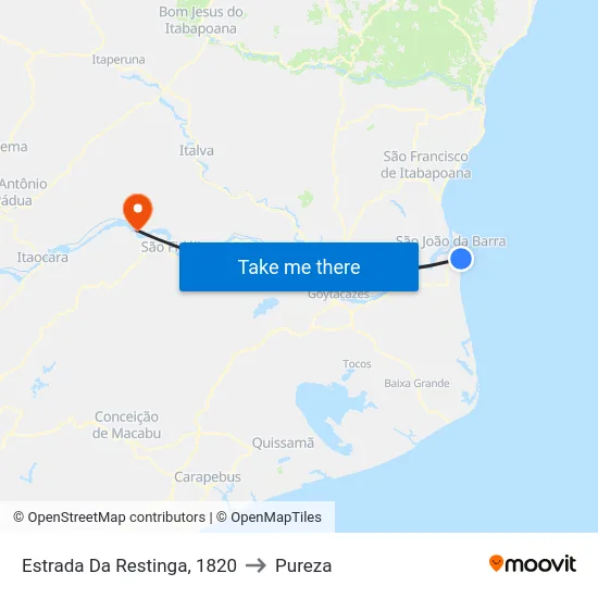 Estrada Da Restinga, 1820 to Pureza map