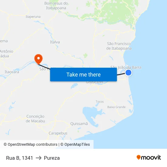 Rua B, 1341 to Pureza map