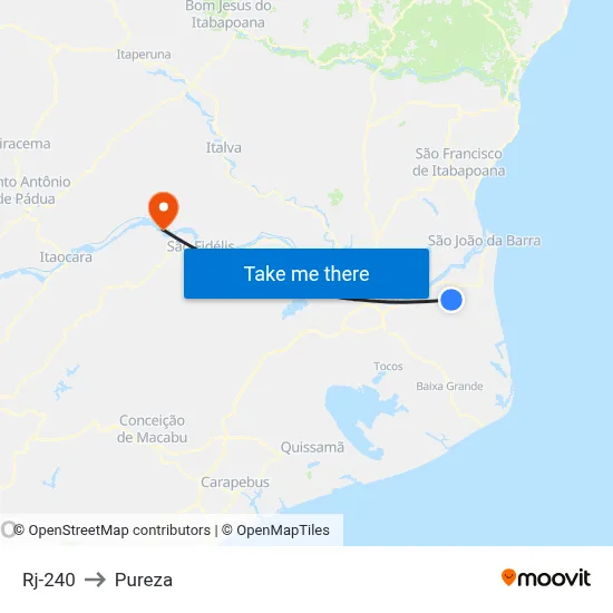 Rj-240 to Pureza map