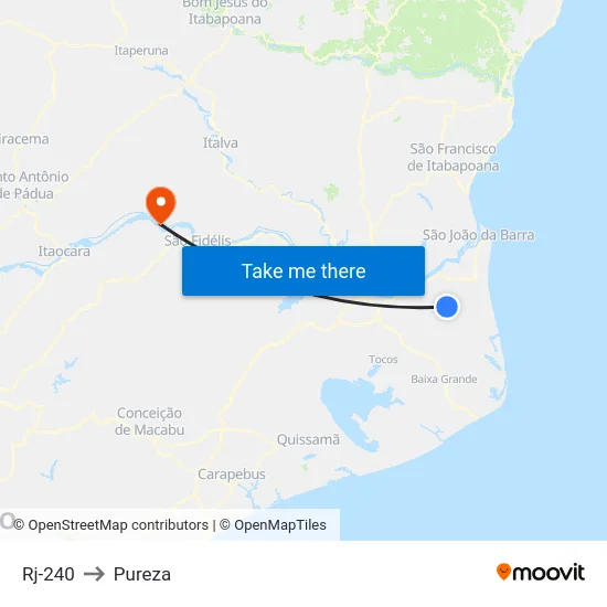Rj-240 to Pureza map