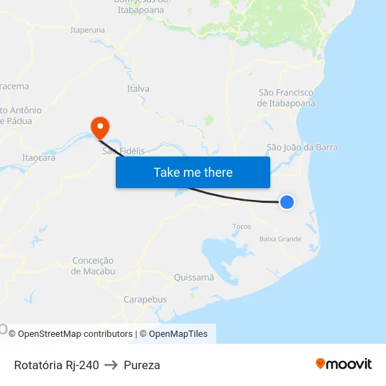 Rotatória Rj-240 to Pureza map
