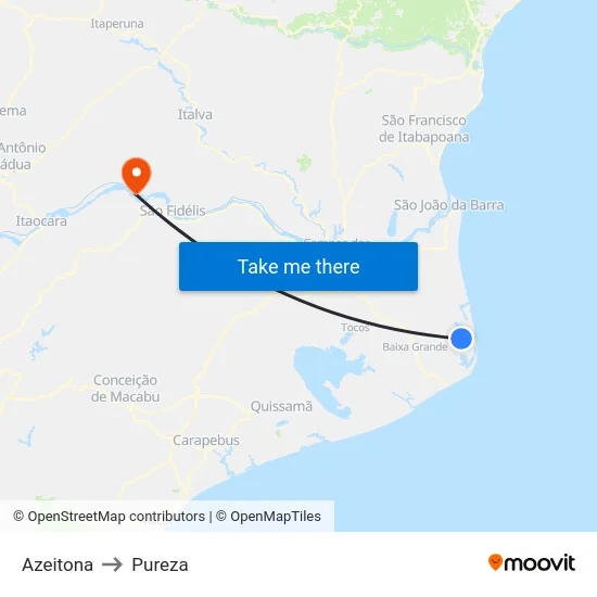 Azeitona to Pureza map