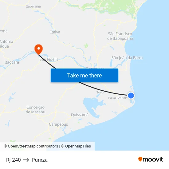 Rj-240 to Pureza map