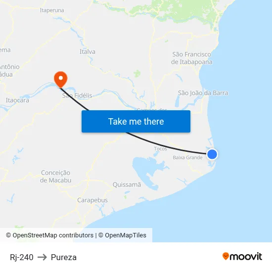Rj-240 to Pureza map