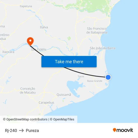 Rj-240 to Pureza map