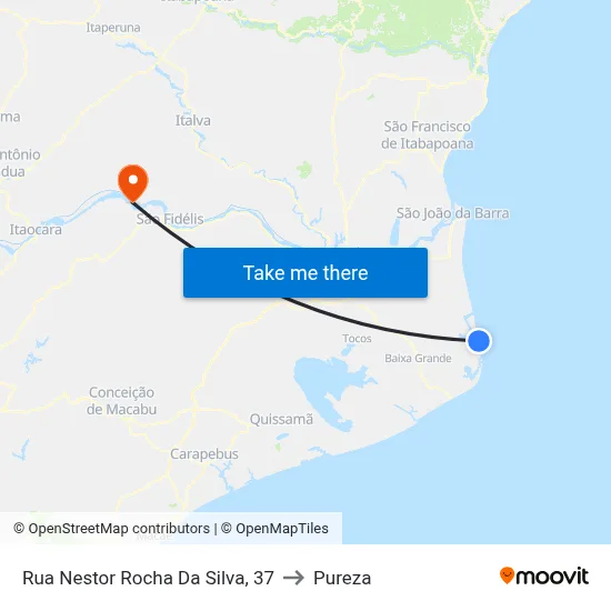 Rua Nestor Rocha Da Silva, 37 to Pureza map