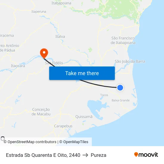 Estrada Sb Quarenta E Oito, 2440 to Pureza map