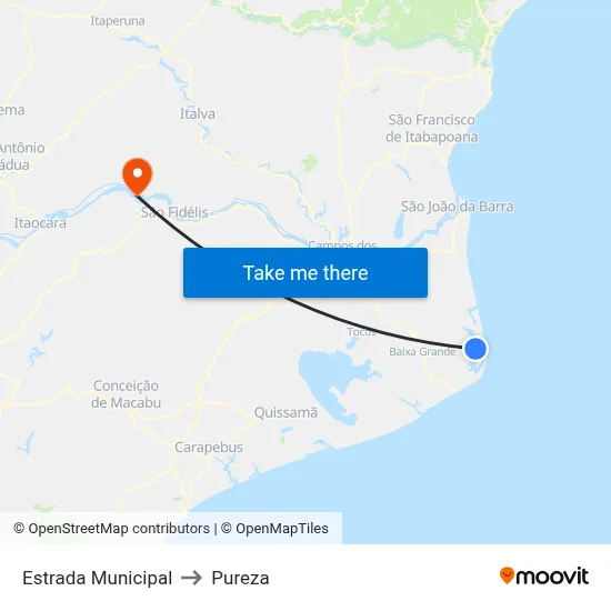 Estrada Municipal to Pureza map