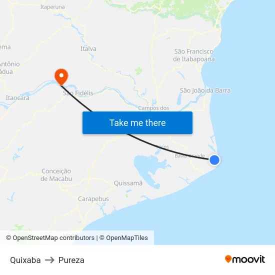 Quixaba to Pureza map