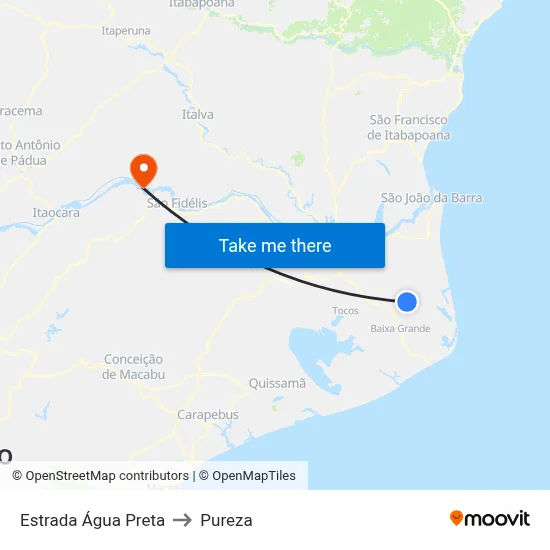 Estrada Água Preta to Pureza map