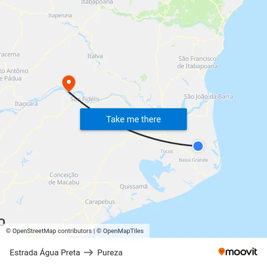 Estrada Água Preta to Pureza map