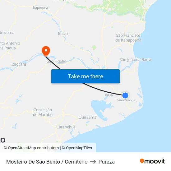 Mosteiro De São Bento / Cemitério to Pureza map