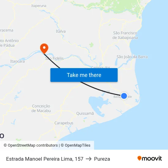 Estrada Manoel Pereira Lima, 157 to Pureza map