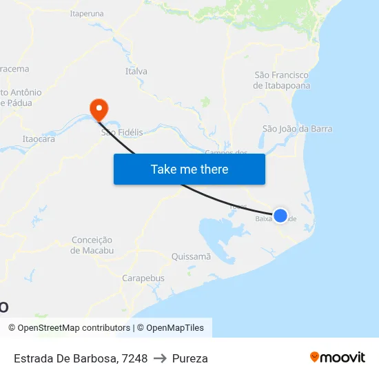 Estrada De Barbosa, 7248 to Pureza map