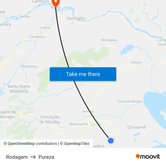 Rodagem to Pureza map