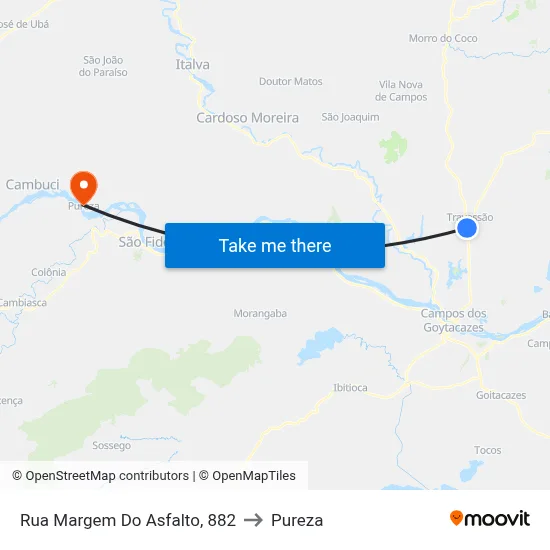 Rua Margem Do Asfalto, 882 to Pureza map