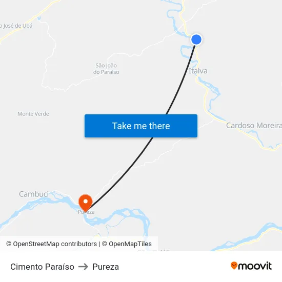 Cimento Paraíso to Pureza map
