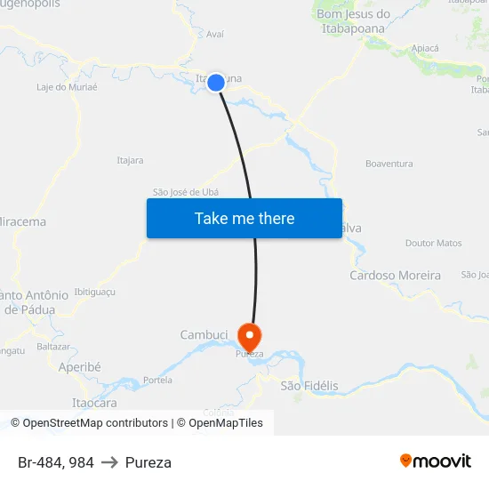 Br-484, 984 to Pureza map