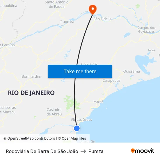 Rodoviária De Barra De São João to Pureza map