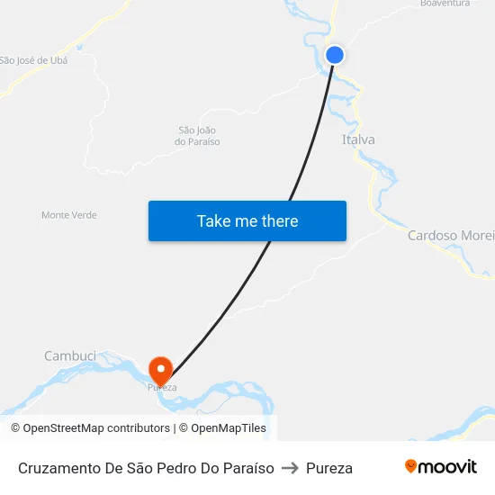 Cruzamento De São Pedro Do Paraíso to Pureza map