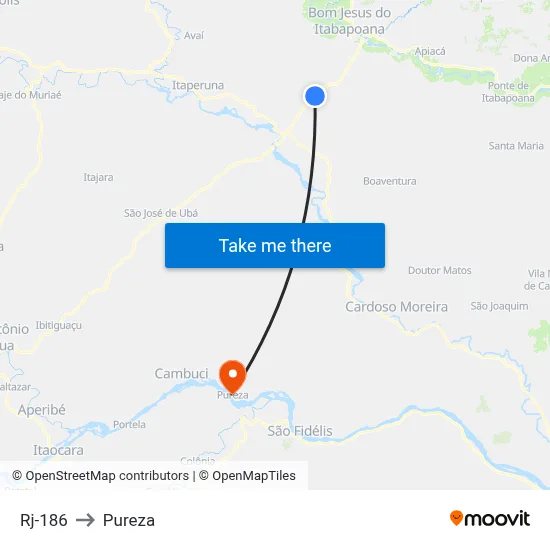 Rj-186 to Pureza map