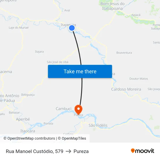 Rua Manoel Custódio, 579 to Pureza map
