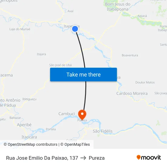 Rua Jose Emilio Da Paixao, 137 to Pureza map