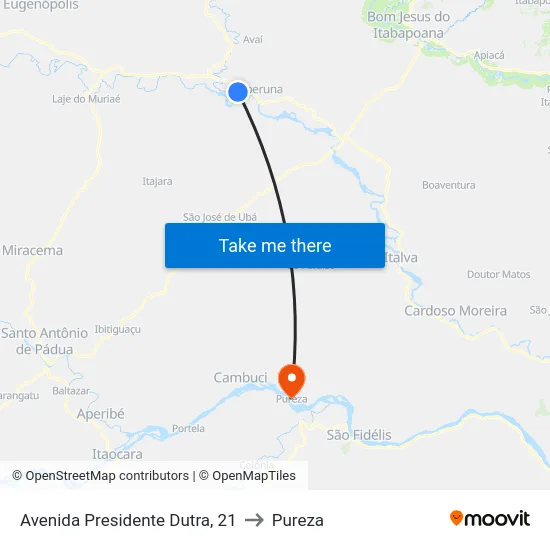 Avenida Presidente Dutra, 21 to Pureza map
